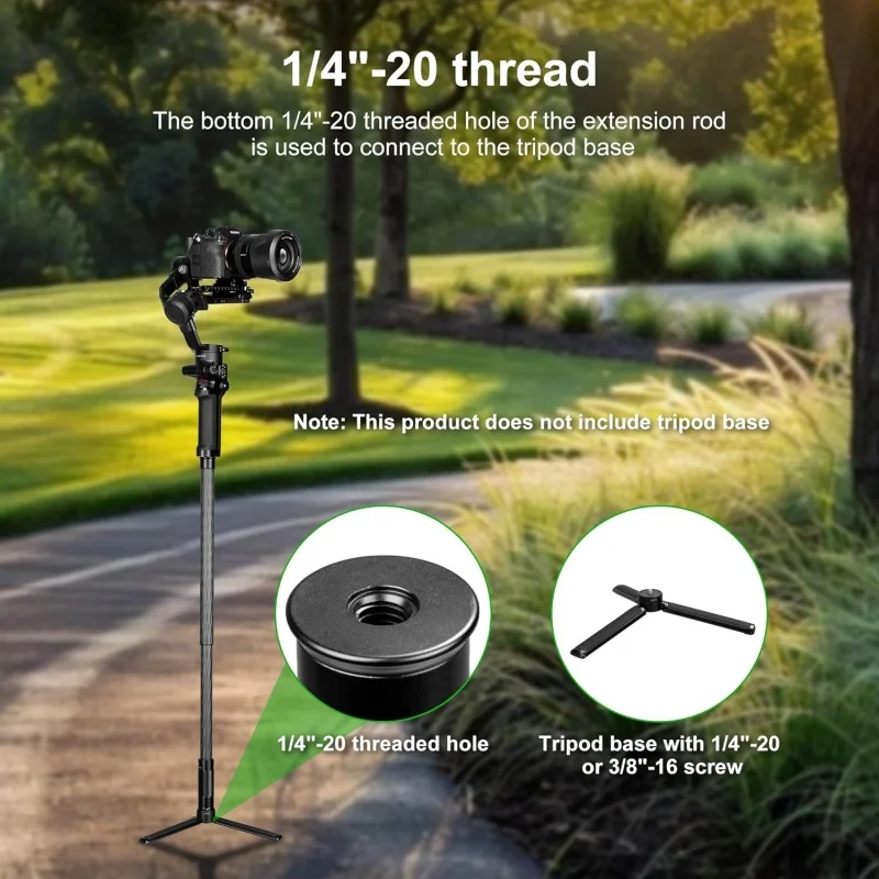 حامل أحادي ممتد من ألياف الكربون الاحترافي لـ DJI Ronin RS3، مع عمود قابل للتمديد، وعمود محمول، ومقبض جيمبال، وقبضة #5