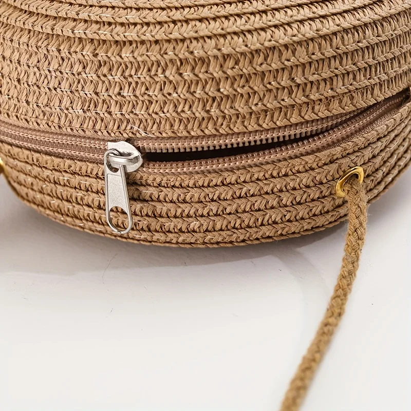 

Fashion Versatile Woven Crossbody Bags, Beach Style Solid Color Casual Versatile Shoulder Bag, Suitable for Commuting and Travel