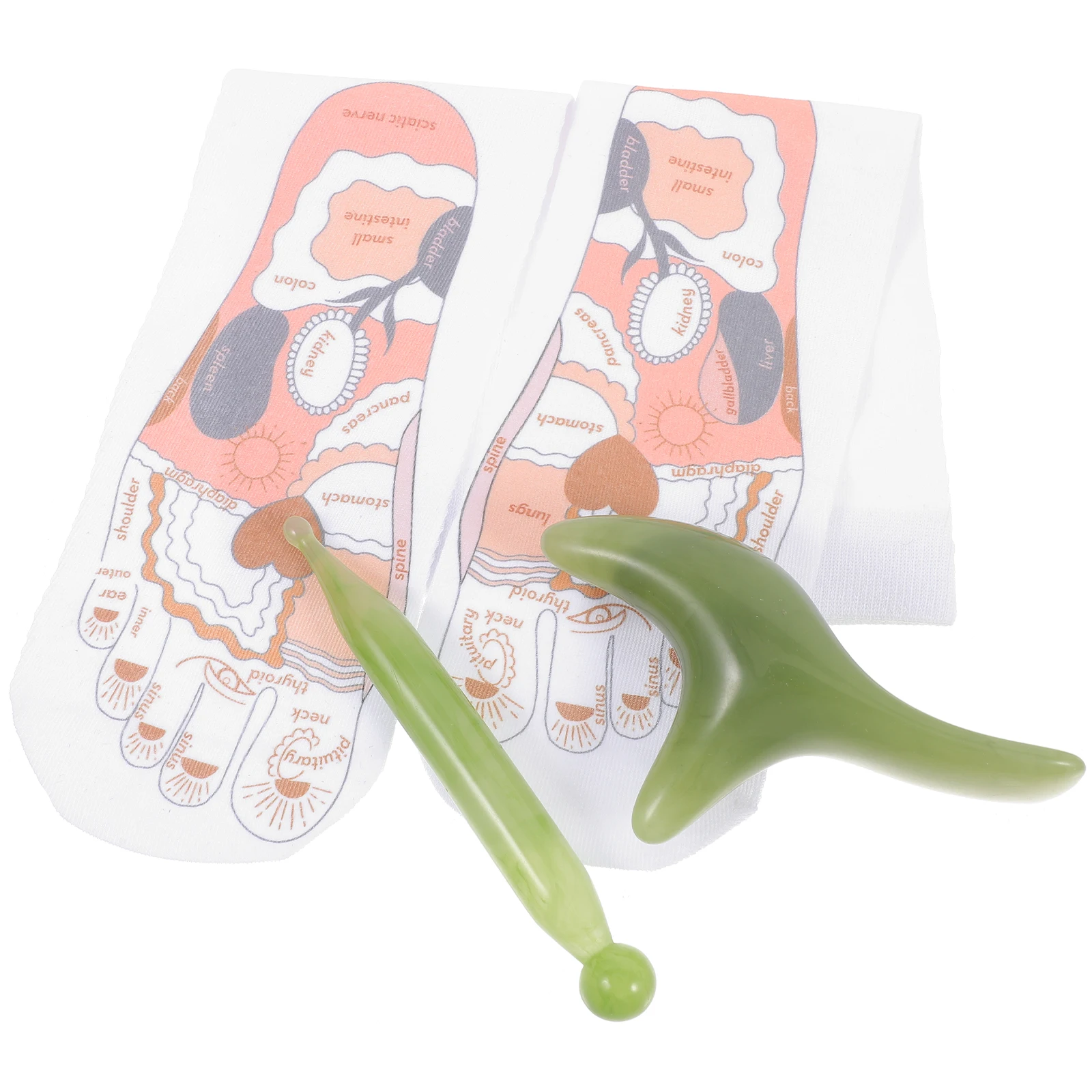 

1Set Acupressure Socks Soft Cloth Reflexology Foot Massage Socks with Tools Acupoint Chart Massaging Foot Reflexology Set