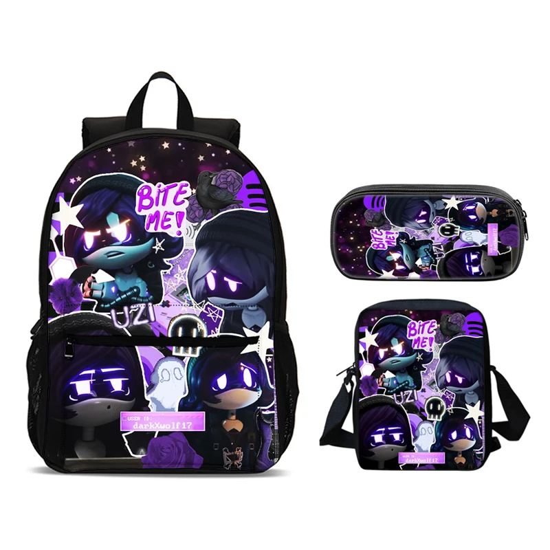 Murder Drones Backpack Pen Bag Shoulder Bag 3pcs Set Versatile Cartoon Large Capacity Boy and Girl School Birthday Best Gift