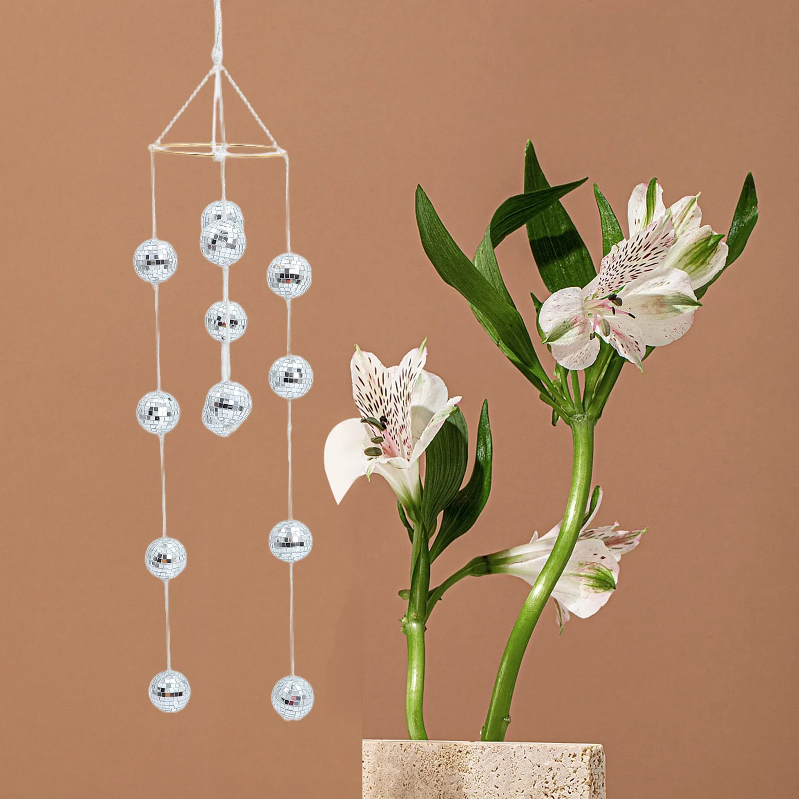 

Disco Ball Wind Chime Mirror Balls Hanging Outdoor Garden Patio Balcony Decor Reflective Party Props Disco Ball Ornament