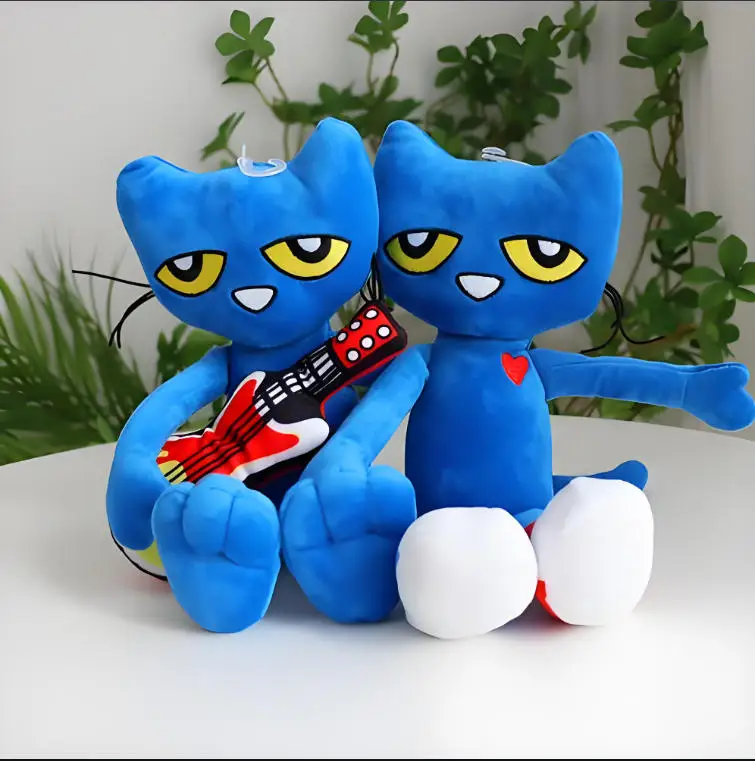 Pete the cat Plush Toys Animals Cat Hand Puppets Stuffed Hand Finger Kids Story Telling Educational Dolls Kids Christmas Gifts