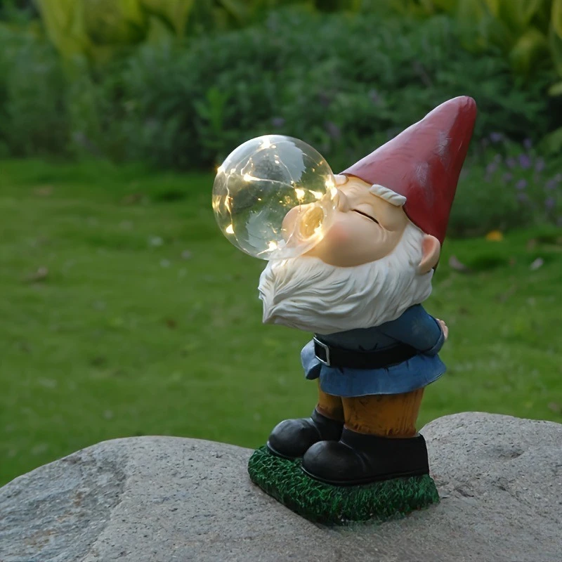 

New High-quality Garden Decorative Items Dwarf Statues Solar Lamps Outdoor Courtyard Resin Handicrafts Sculpture