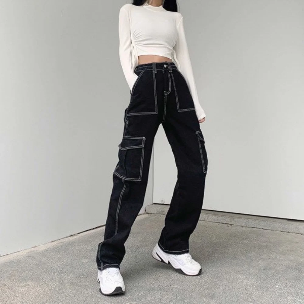 Cargo Pants Women Hippie Streetwear Punk High Waist Korean Style Oversized Trousers Female Sweatpants