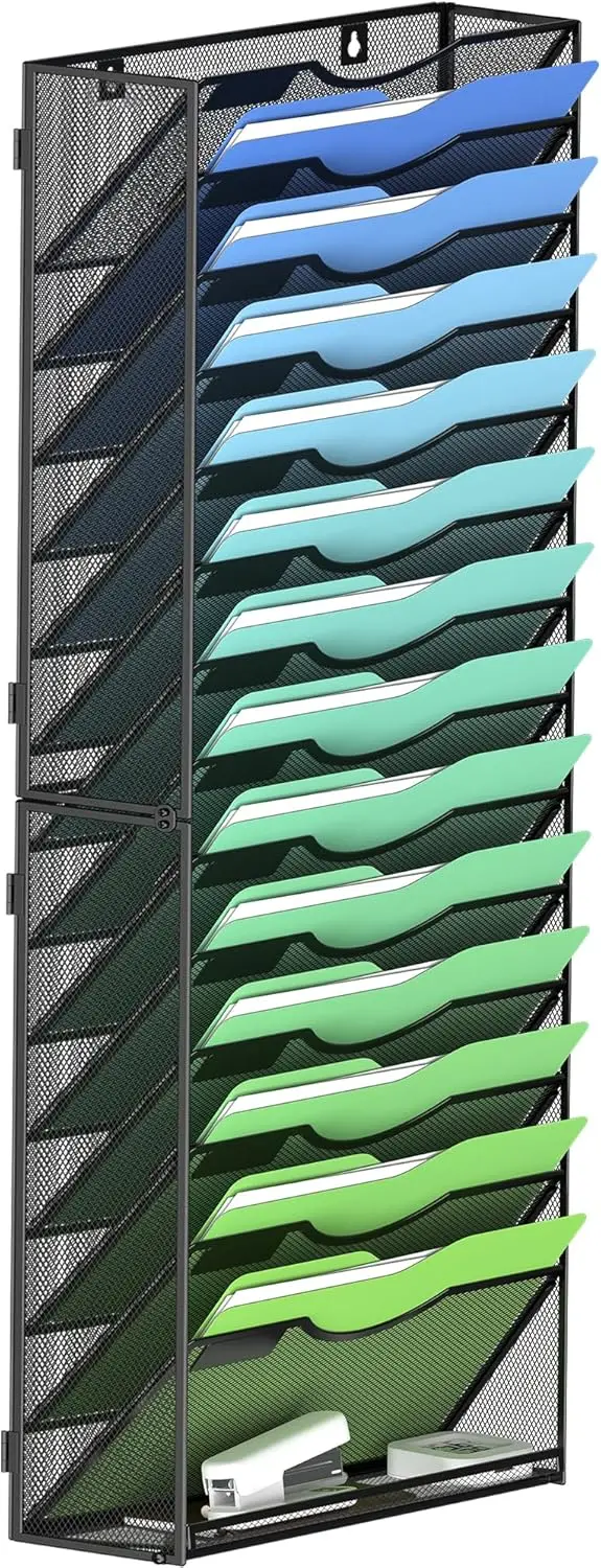 

15-уровневый настенный органайзер для файлов с 5 карманами для организации дома и офиса