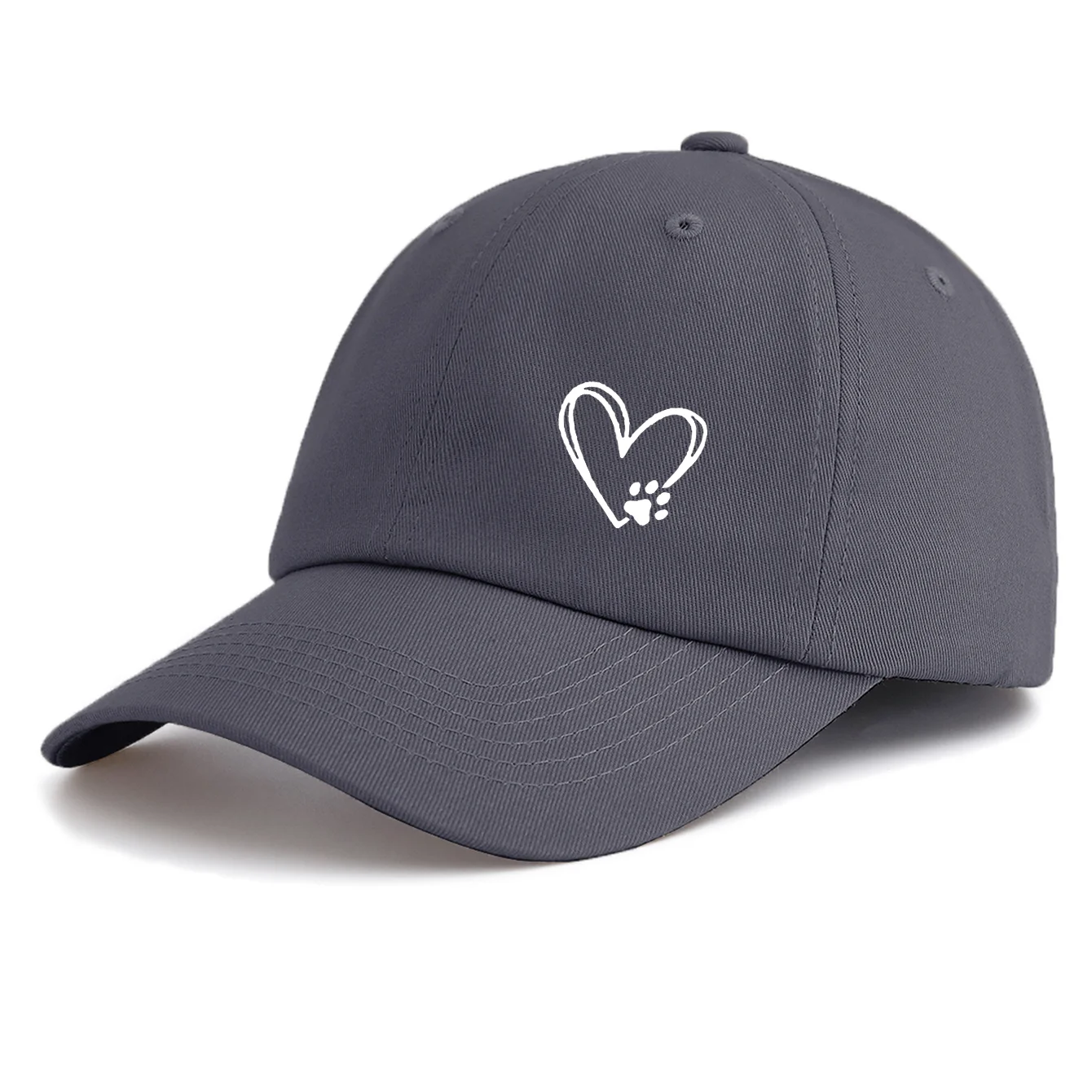 1PS Heart Paw Printed Baseball Cap Multi-color Classic Dog Mom Sun Hat Minimalist Pet Lover Gorras Beige Dad Hat view 3