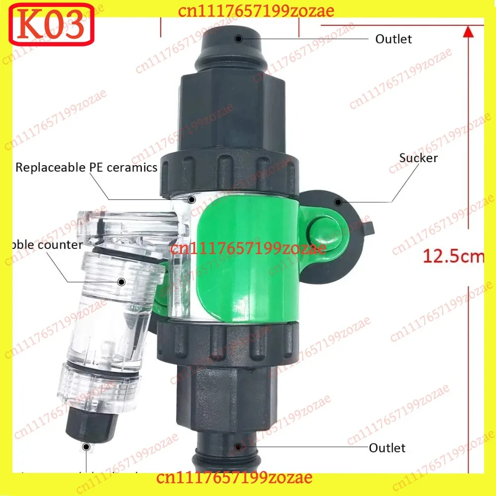 k03 CO2 Diffuser with Bubble Counter Check Valve Enhanced Dissolution for Aquarium Fish Tank, Replacement Parts