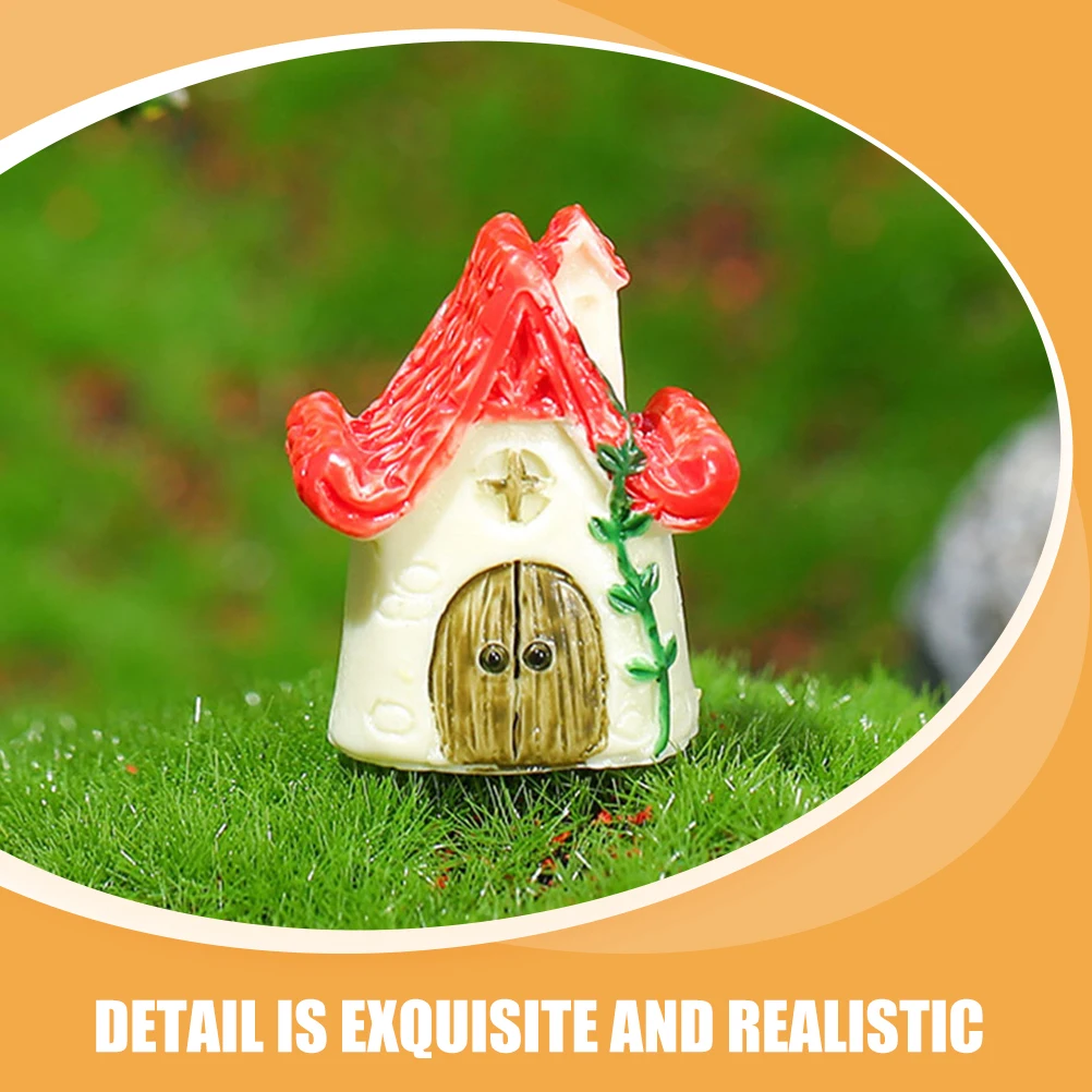 

6 Pcs Micro Landscape Decoration Tiny House Miniature Village Resin Ornaments Micro-landscape Small Houses The
