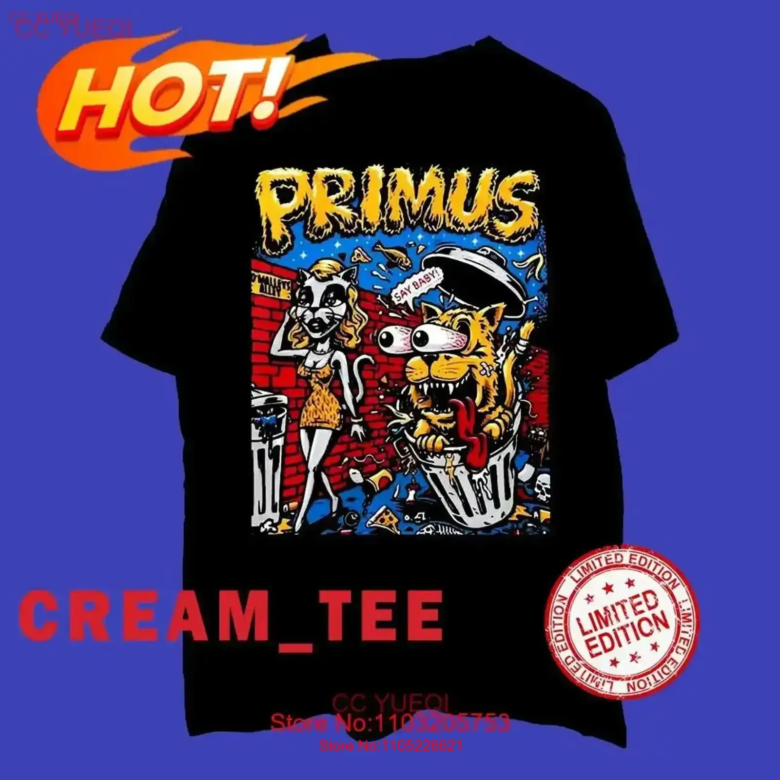 New Primus World Tour 2023 2024 Black T Shirt S 5XL NPC392 vintage Washed streetwear Stylish designer clothes Soft Stretched
