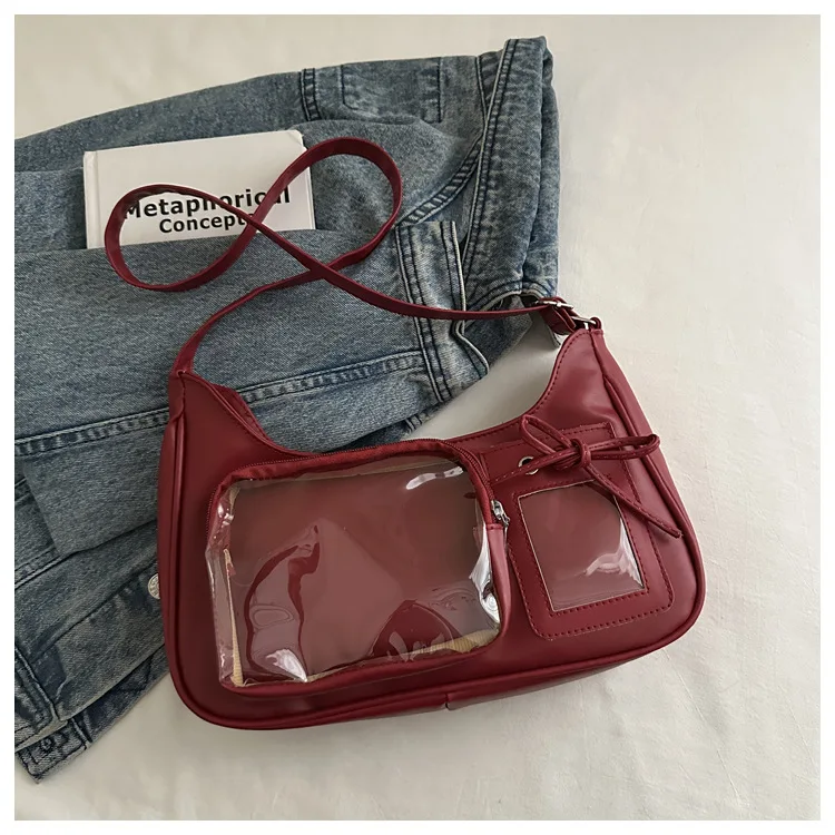 Y2k Harajuku Schulter Tasche Frauen Koreanische Transparent Ita Tasche Schule Umhängetasche Handtasche Weibliche Japanische Designer PreppyHandbag Geldbörse – Detail 7