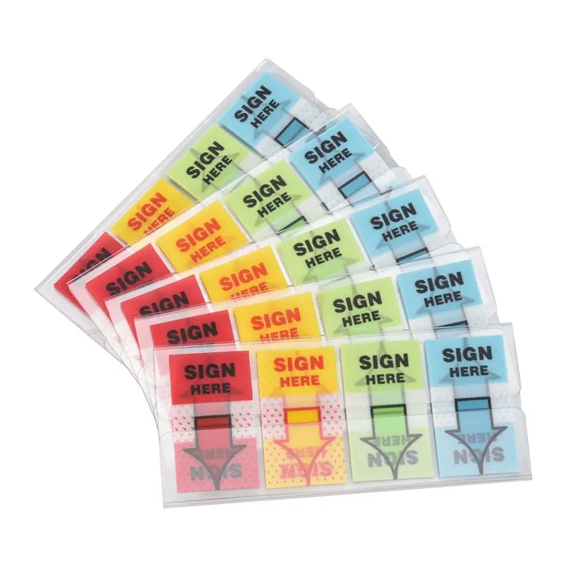 500Pcs Sign Here Stickers,Labels Stickers Adhesive Sign Here Tabs Sign Post Here Flags For Home Office School (4 Colors)
