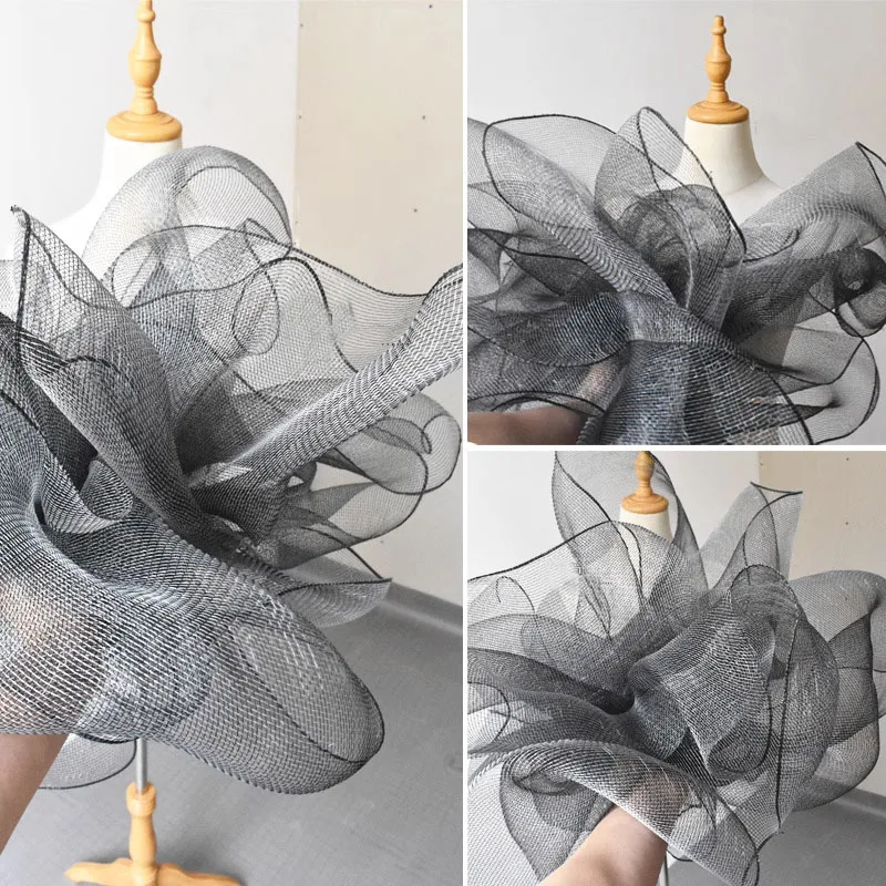 

1 ярд водонепроницаемой тонкой ткани, органза, прозрачная жесткая сетчатая тесьма, кружево для свадебной одежды, декоративная кружевная отделка
