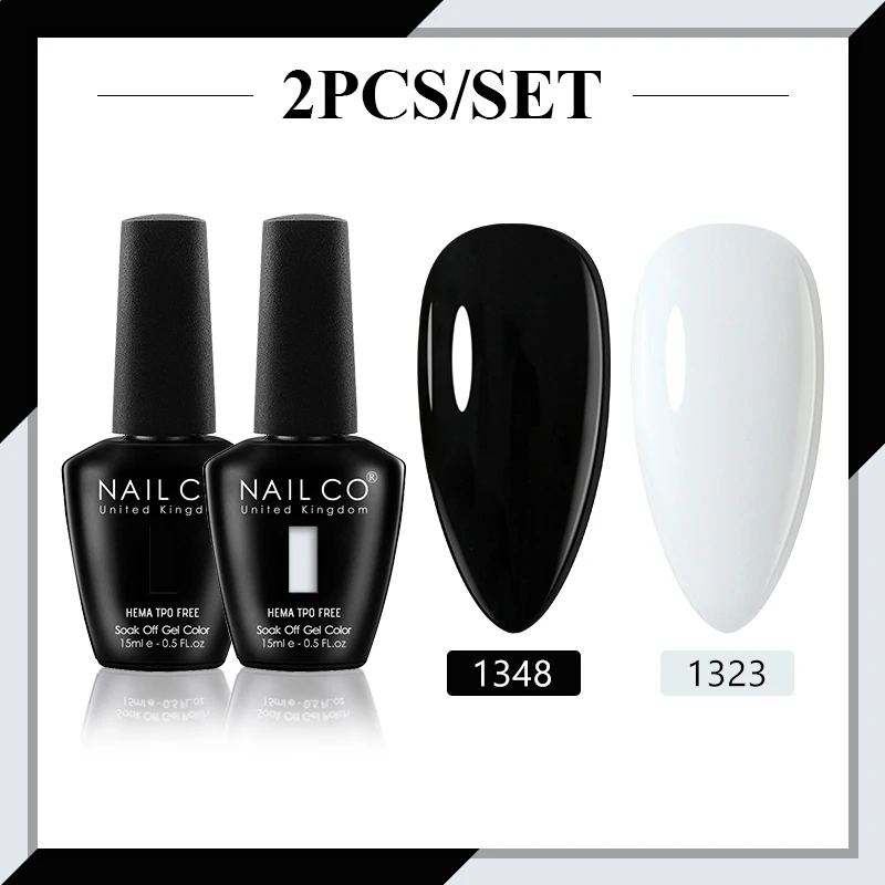 NAILCO 1/2 Stück Basislack Überlack für Nägel Langanhaltender Klarer Überlack LED UV Nagelstärkung Hochglanz-Finish-Gel HEMA-FREI TPO