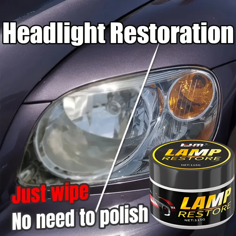 

KJM 115g Headlight Restorer: Ceramic Formula – No-Polish, Removes Yellowing/Oxidation, Long-Lasting Protection
