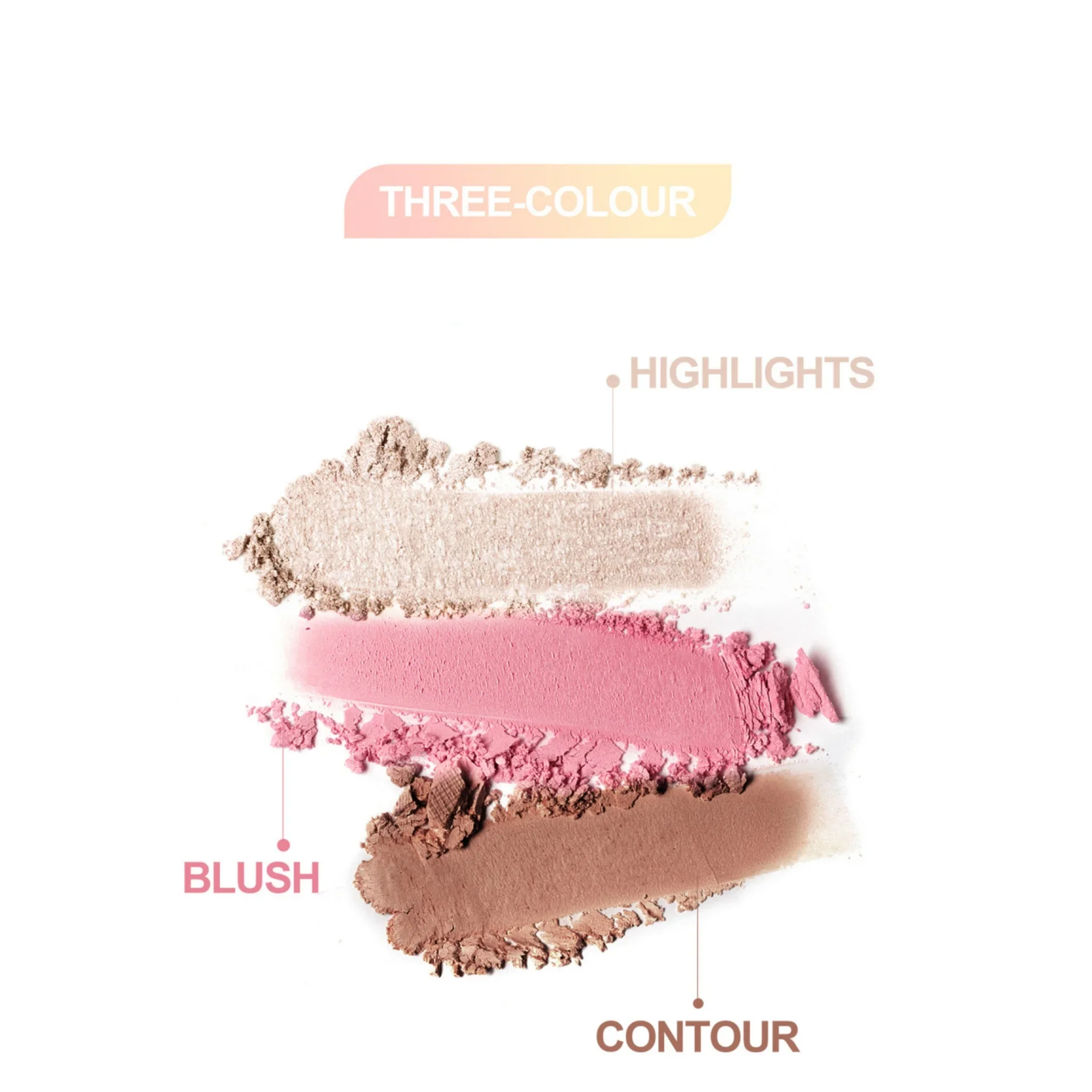 3-in-1 Multifunctional Matte Highlighter Contour Blush Palette Pearly Shiny Face Makeup Powder Cosmetics Contouring Palette