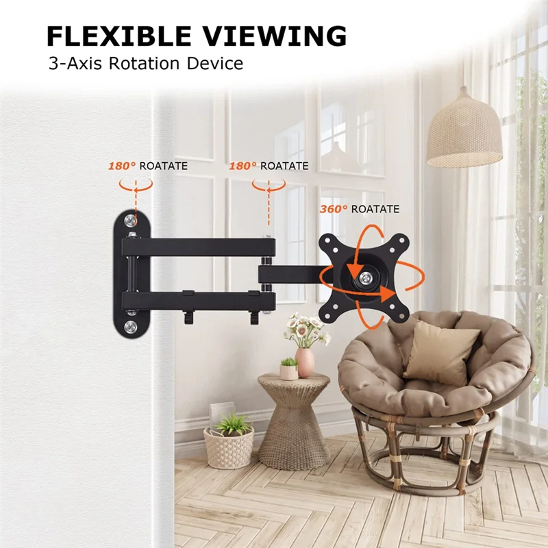 Mount For Echo Show 15 Swivel Horizontal Or Vertical, Extension Wall Mount Stand Metal-A32R view 3