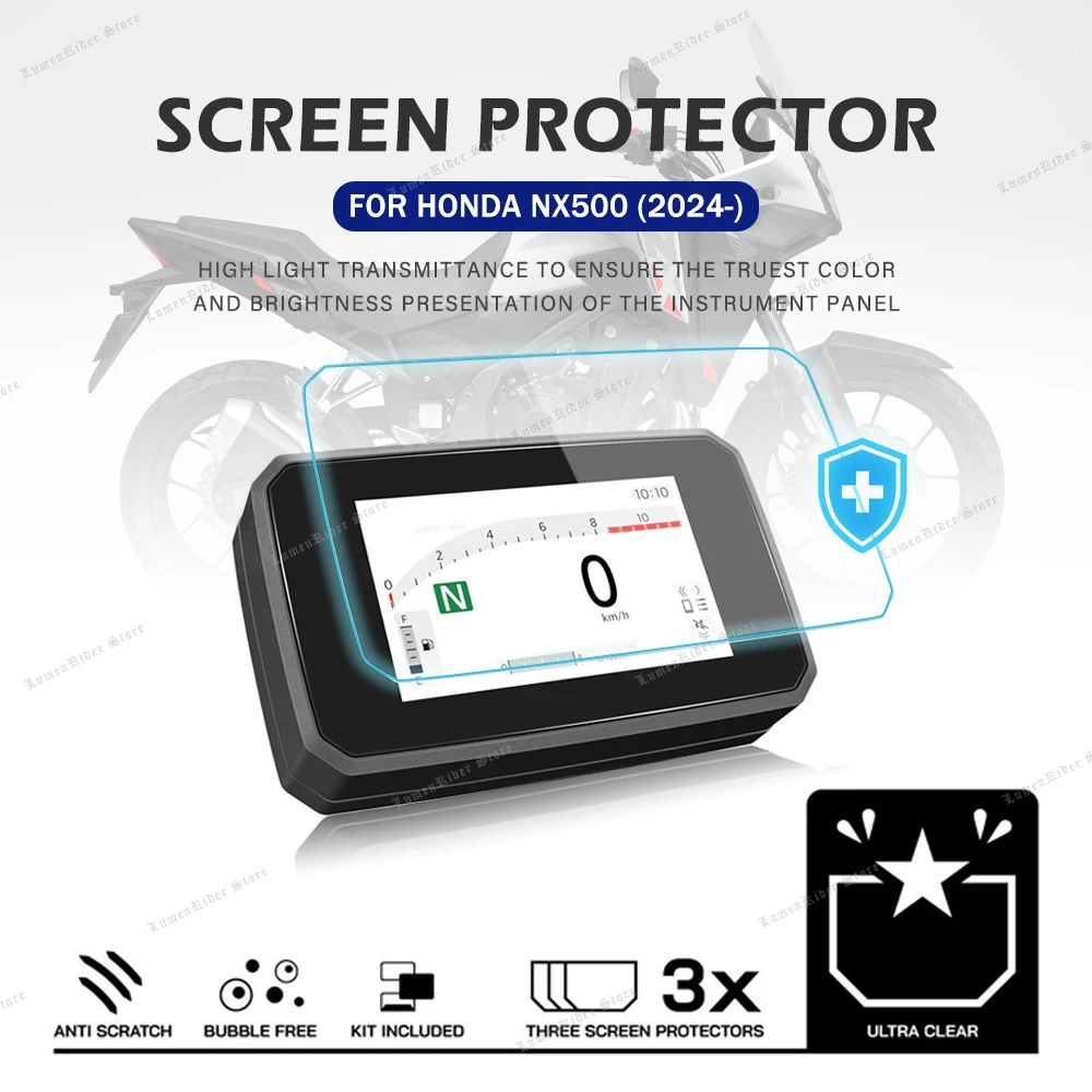 Motocicleta Scratch Cluster Screen, Dashboard Protection, Instrument Film, Acessórios para Honda NX500, NX 500, 2022, Novo