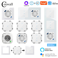 COSWALL Glass Touch Switch DIY Module WIFI / Zigbee Smart EU Wall Socket With PD 20W Type-C & A Dual USB Fast Charger
