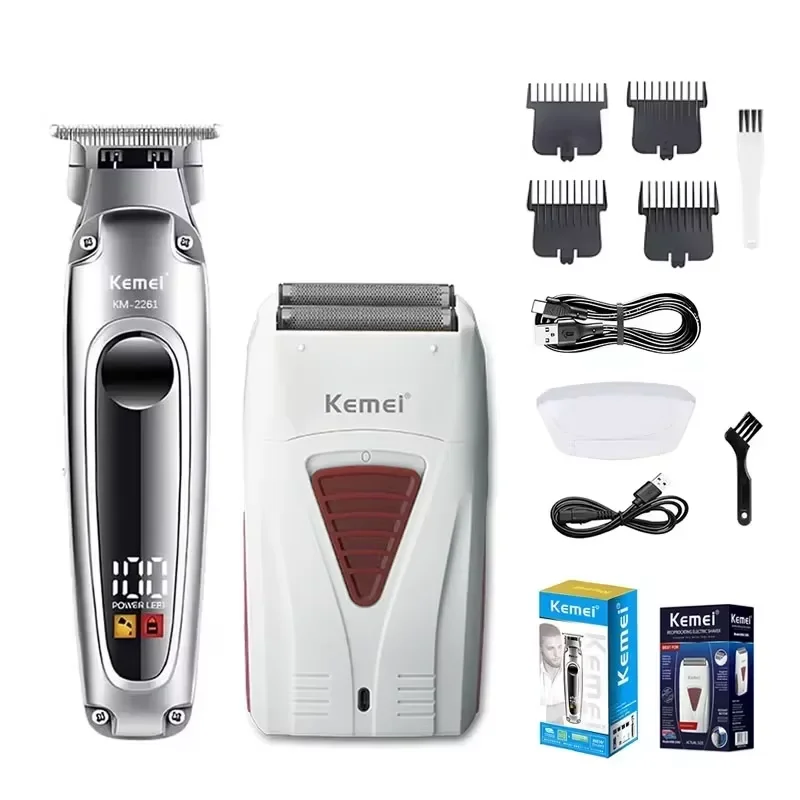 Kemei KM-2261 KM-3382 Rechargeable Electric Hair Clipper Professional Trimmer Barber Cutting Machine Cordless Shaver Beard Razor