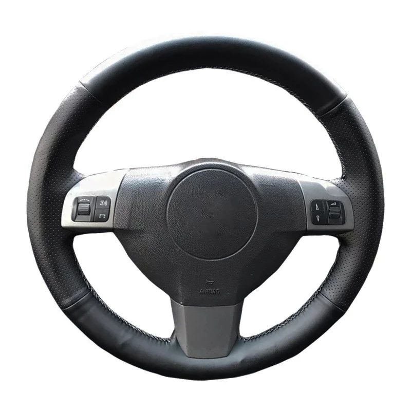 Black Leather Braid Car Steering Wheel Cover For Opel Astra (H) 2004-2009 Zaflra (B) Signum 2005 Vectra (C) Vauxhall Holden