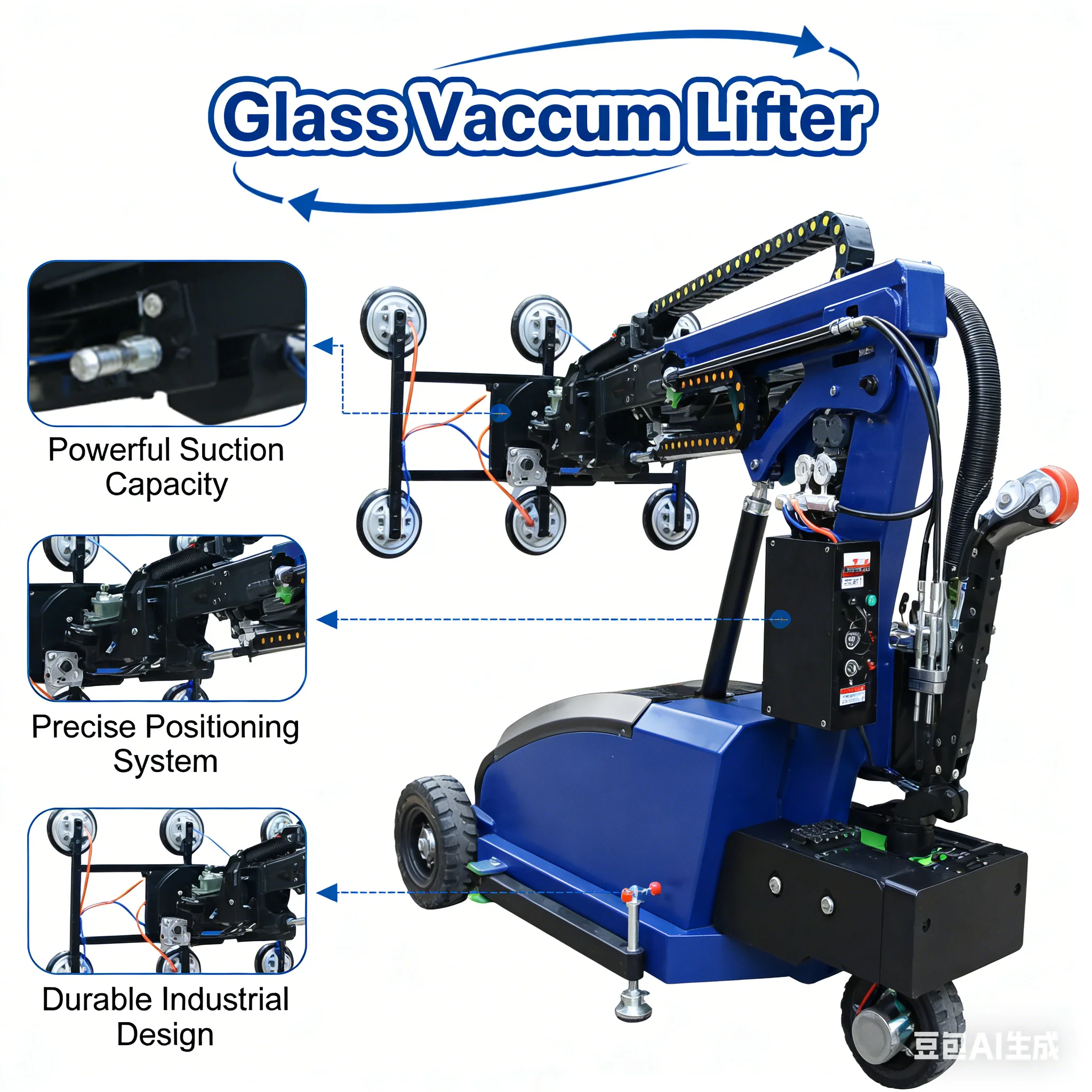 Customized 300kg 400kg Europe High Quality Vacuum Lifter For Glass,marble And Metal Sheet Installing Sandwich Panels