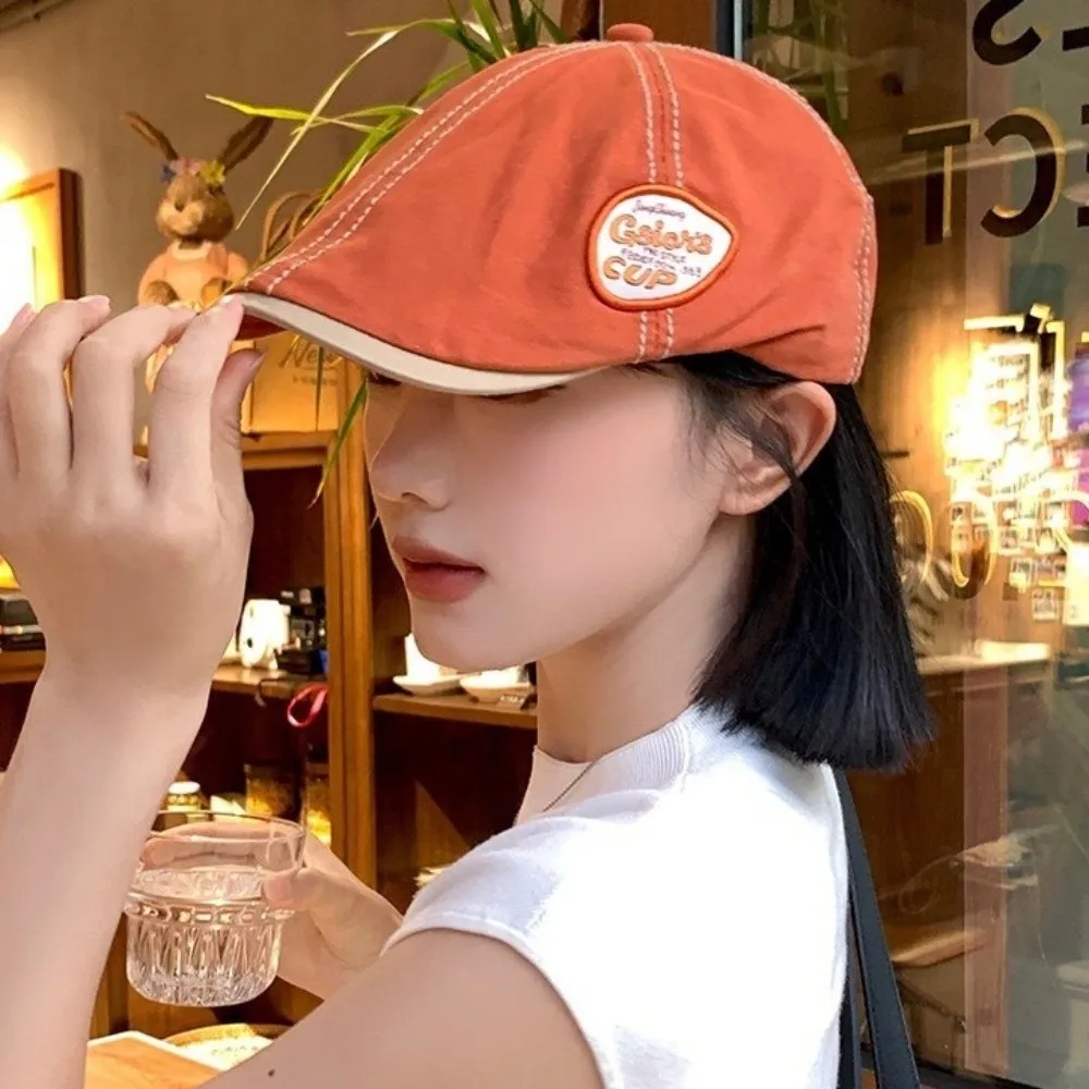 

Casual Vintage Newsboy Flat Cap Embroidery Japanese Style Painter Hat Y2k Patchwork Beret Spring Summer