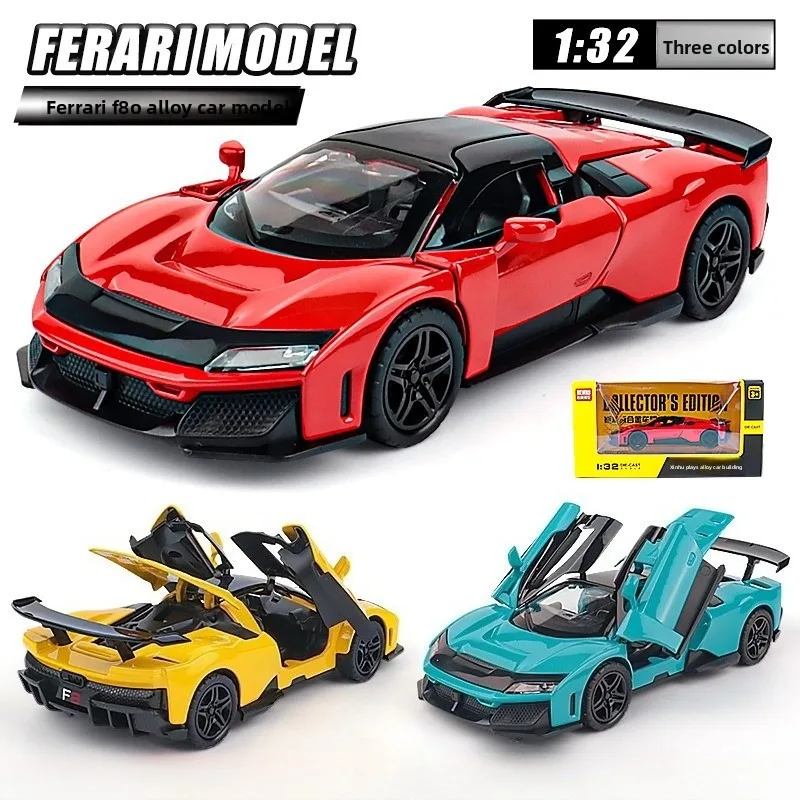 1:32 F80 Supercar Model Simulation Alloy Sound and Light Toy Car Birthday Gift Home Decoration Hobby Collection