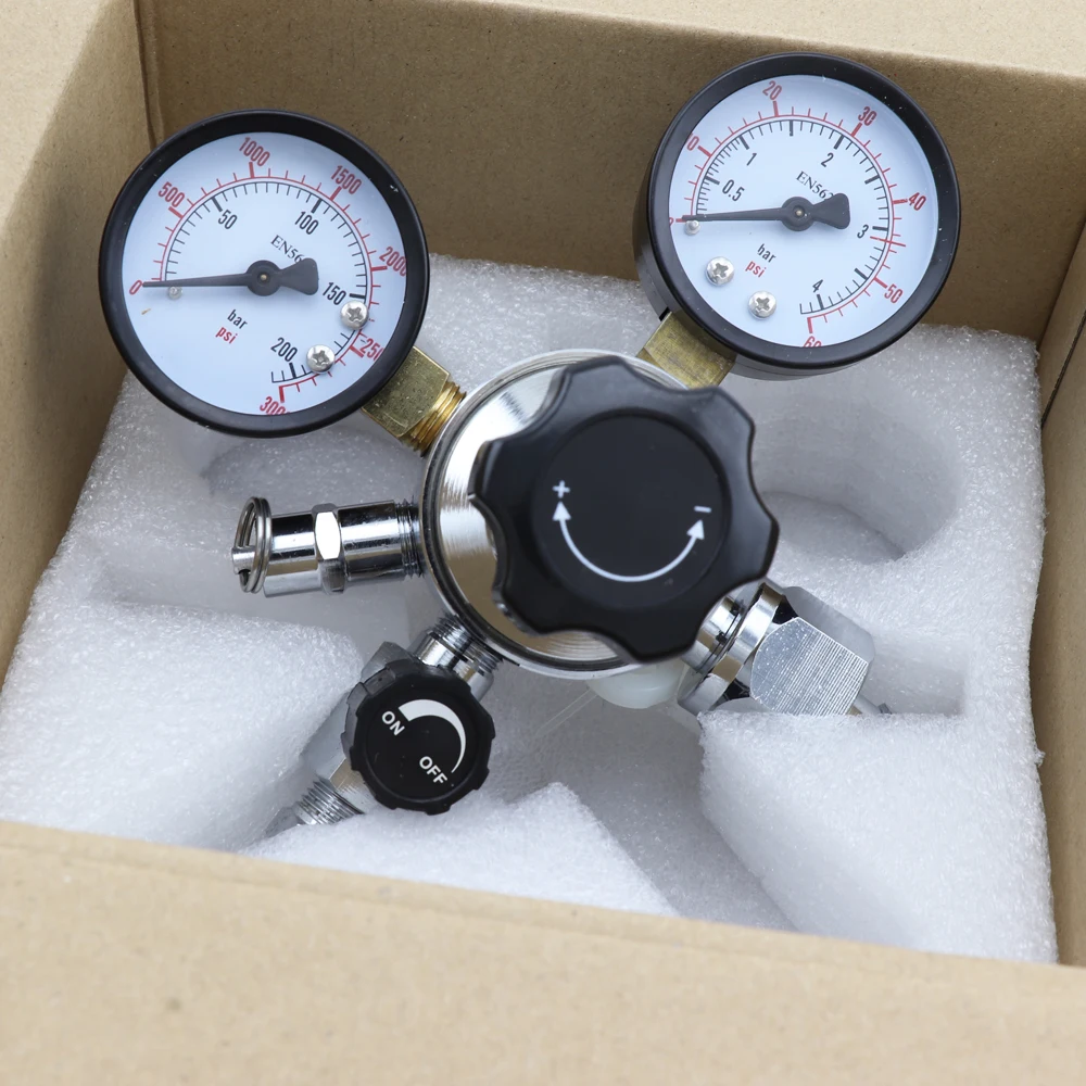 3000PSI Pressure Dual Guage Co2 Regulator with Safety Pressure Relief Valve Homebrew Keg Kegerator Beer Regulator W21.8 view 5