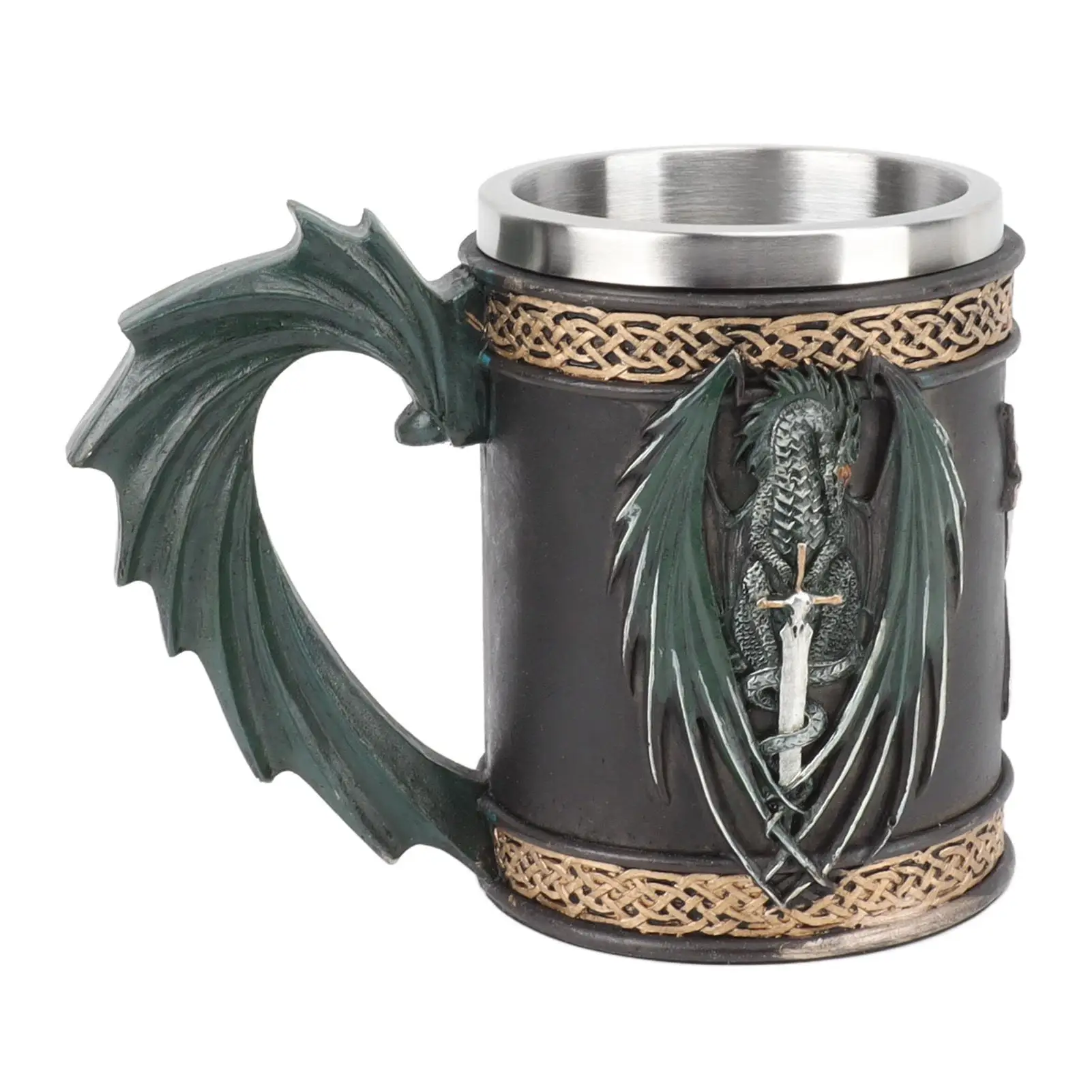 Hand-Painted Stainless Steel for beer Mug - Large Capacity Pirate Design, Multipurpose for drink Cup & Decorative Item