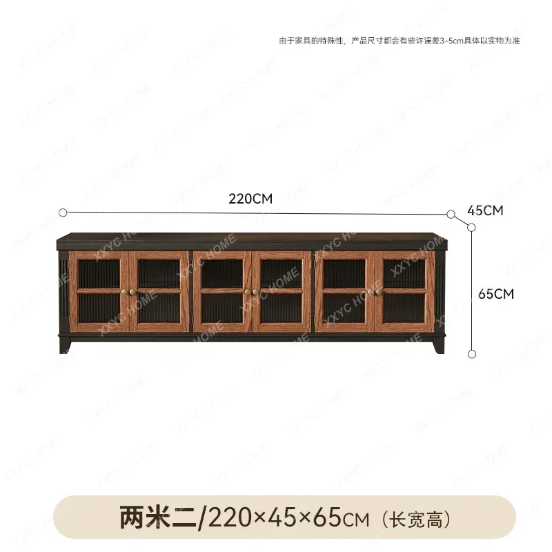 

Vintage Style Solid Wood TV Cabinet Floor Storage Decorative Cabinet Coffee Table TV Cabinet Set