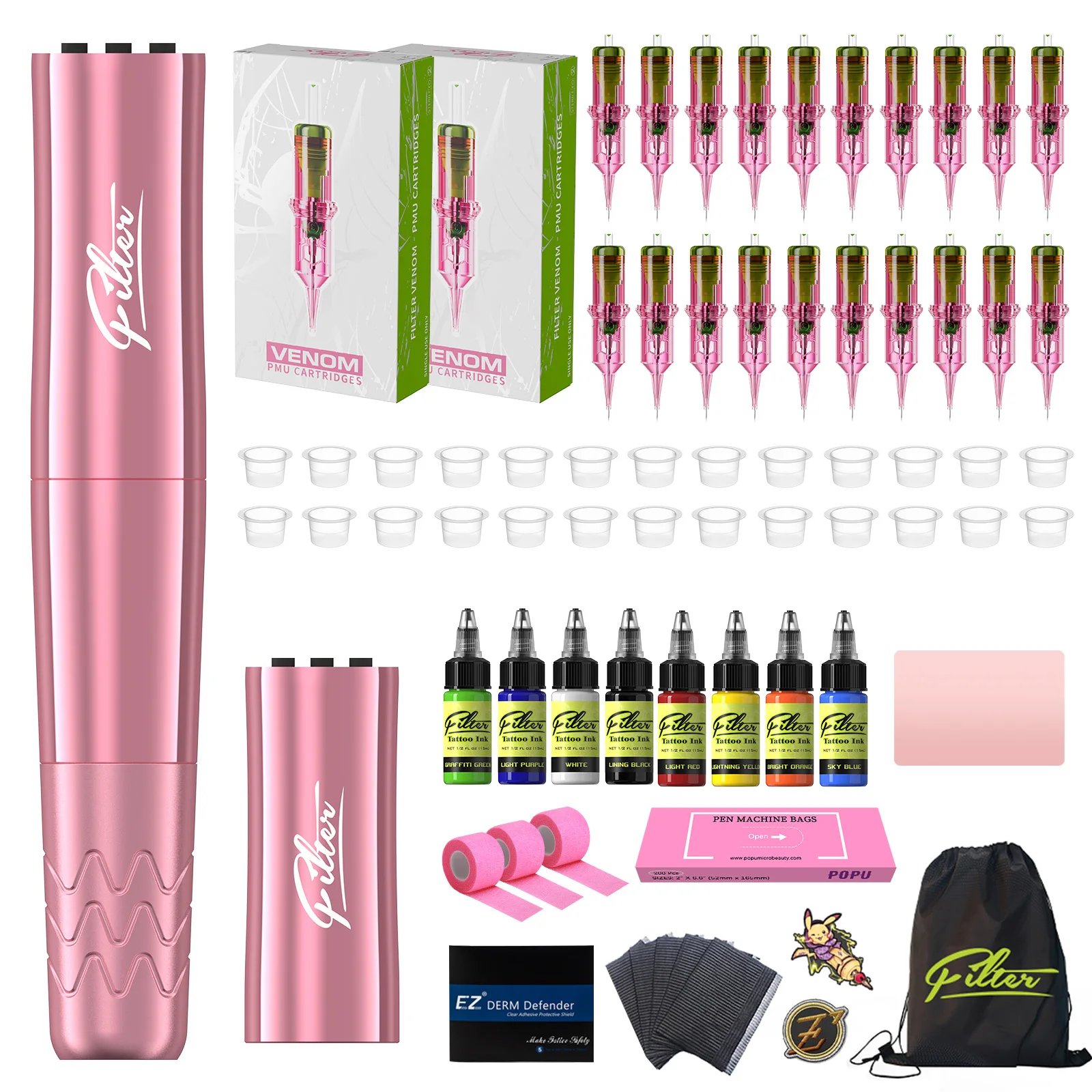 

Filter PMU SMP Wireless Tattoo Machine Pen Tattoo Needles kits Permanent Makeup Miroblading Eyebrows Eyeliner Lip Microshading