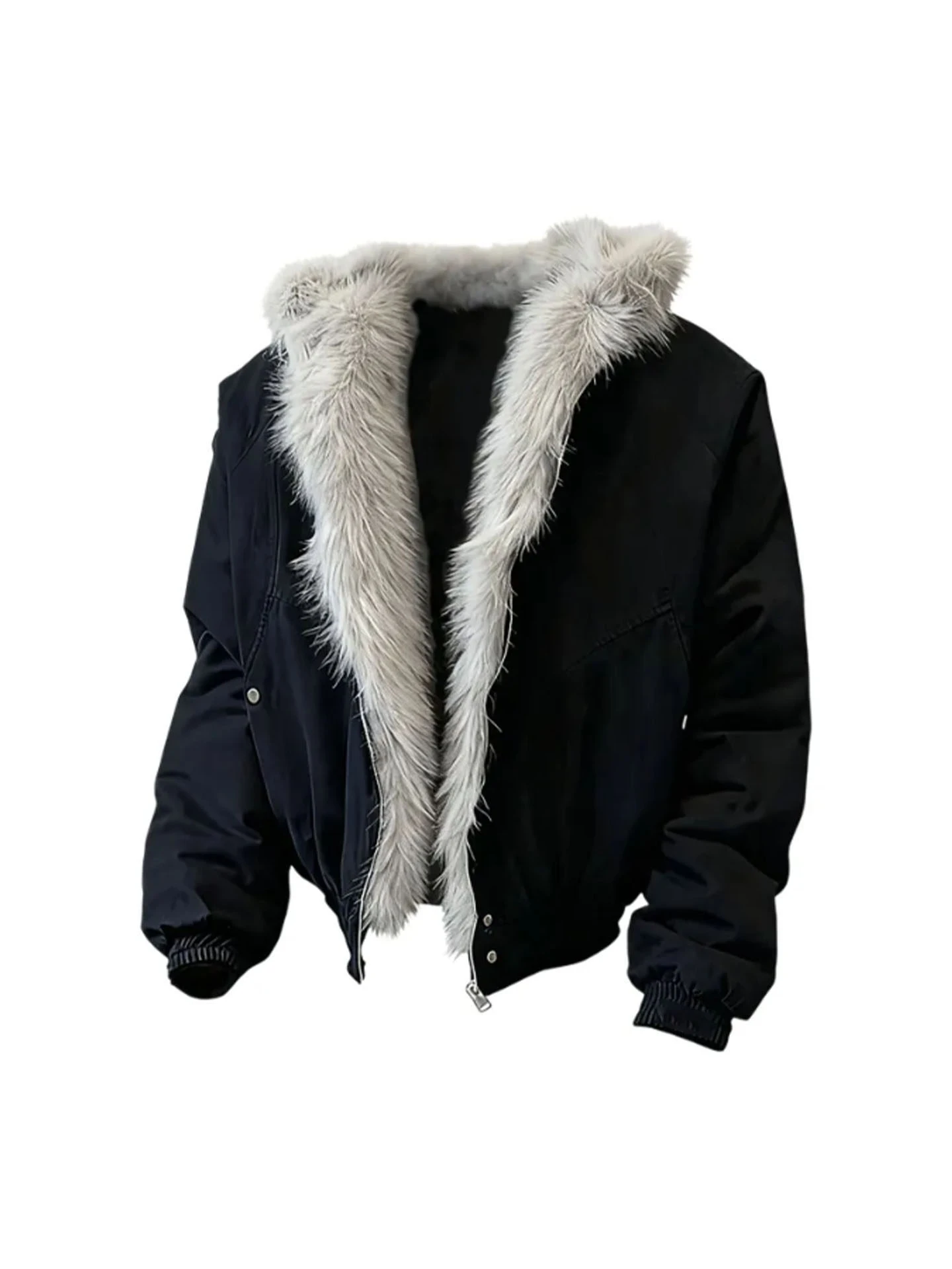 

Cleanfit Bla Fur Collar Mountain Eagle Jaet Men's Winter Thiened Cotton Jaet American ort Sle Coat Hooded Casual