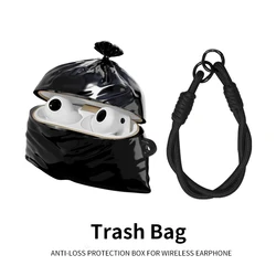 3D Cute Funny Garbage Bag Wireless Bluetooth Headset Cases for Apple Airpods 1 2 3 Pro 4 2024 Protection Headphones Cover Case