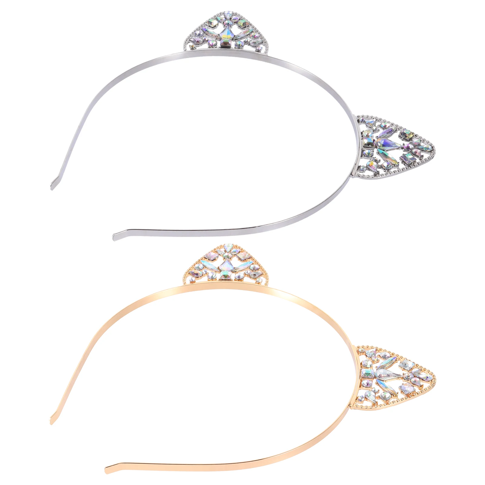 

2 Pcs Cat Ears Headb Hair Hoop Rhinestones Party Hairb Lovely Kids Accessories Hairstyling Tools Costumes Carnival Christmas