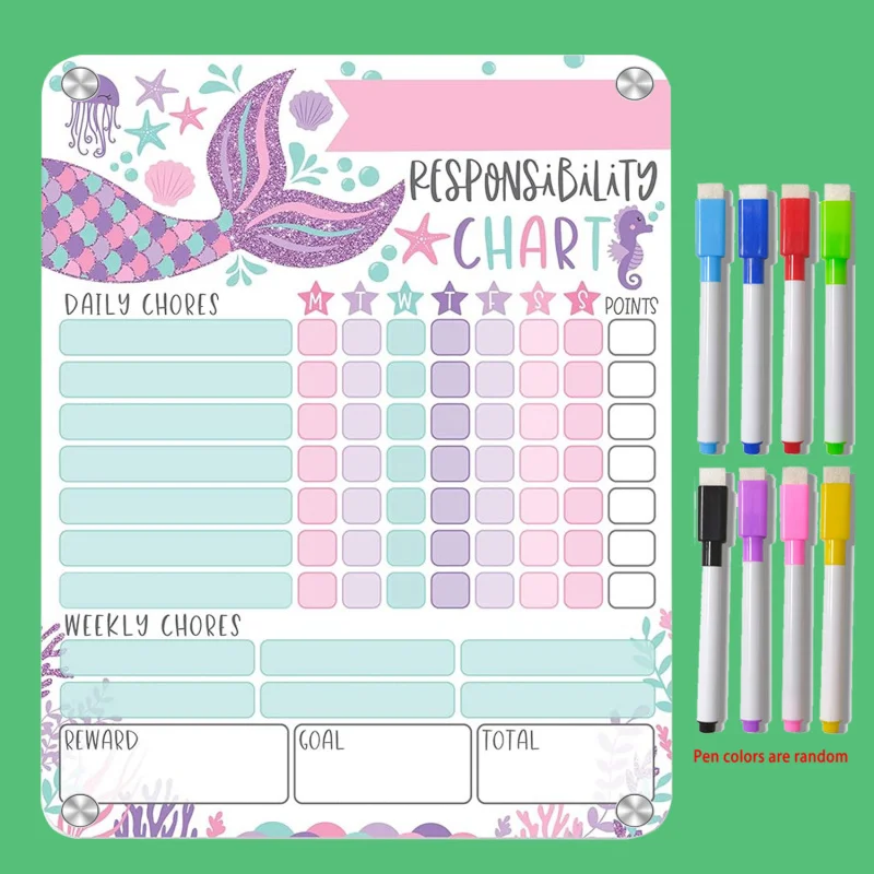 1pc-quadro-magnetico-de-tarefas-quadro-de-comportamento-reutilizavel-lista-de-verificacao-de-bom-comportamento-e-responsabilidade-serie-sereia-modulo-diario-semanal