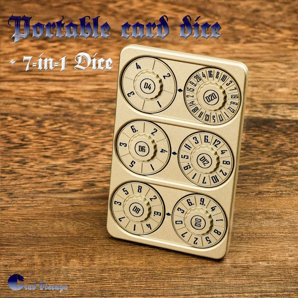 Card Dice Metal Spinning Disc Multi-faceted Dice Spinning Fidget Spinner Stress Relief Toy
