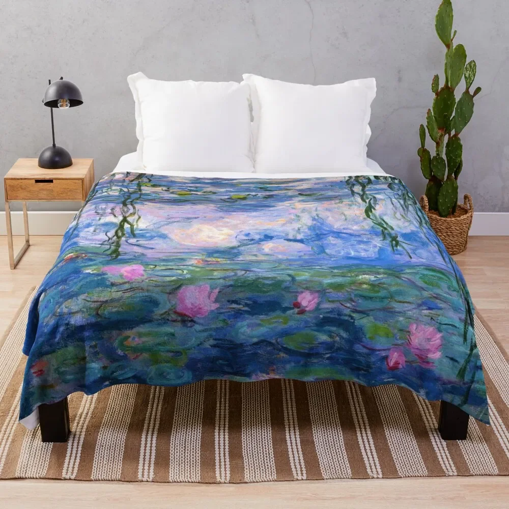 

Water Lilies Monet Throw Blanket Quilt Fluffy Shaggy decorative Decorative Beds Blankets