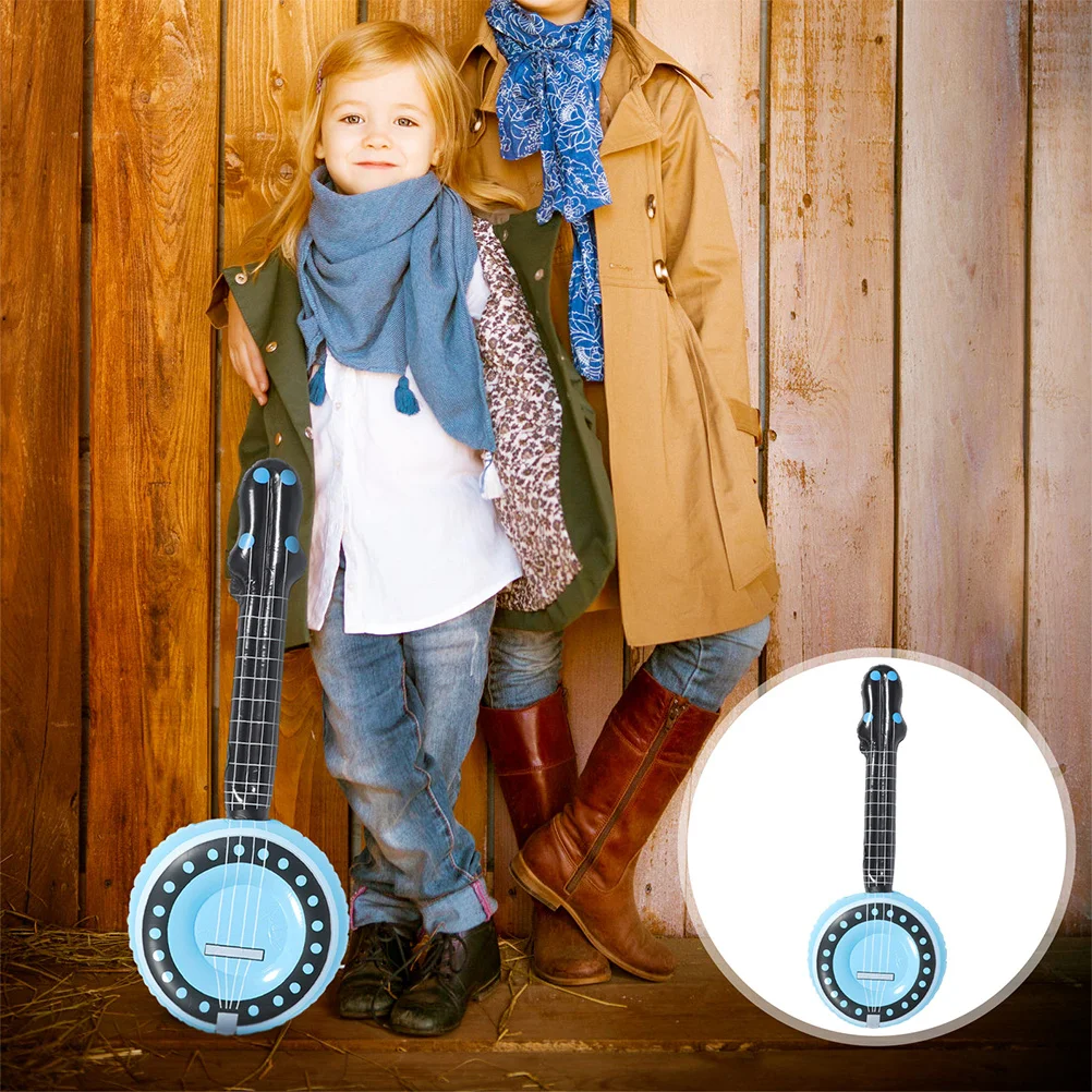 

2Pcs Kids Inflatable Musical Instruments Large PVC Banjo Party Props for Stage Performance Birthday Play Fun Supplies