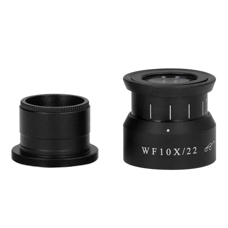 AP-WF10X/22 2PCS Microscope Ocular Eyepiece Wide Angle Eyepoint Lens Adjustable Field 30Mm Widefield Design