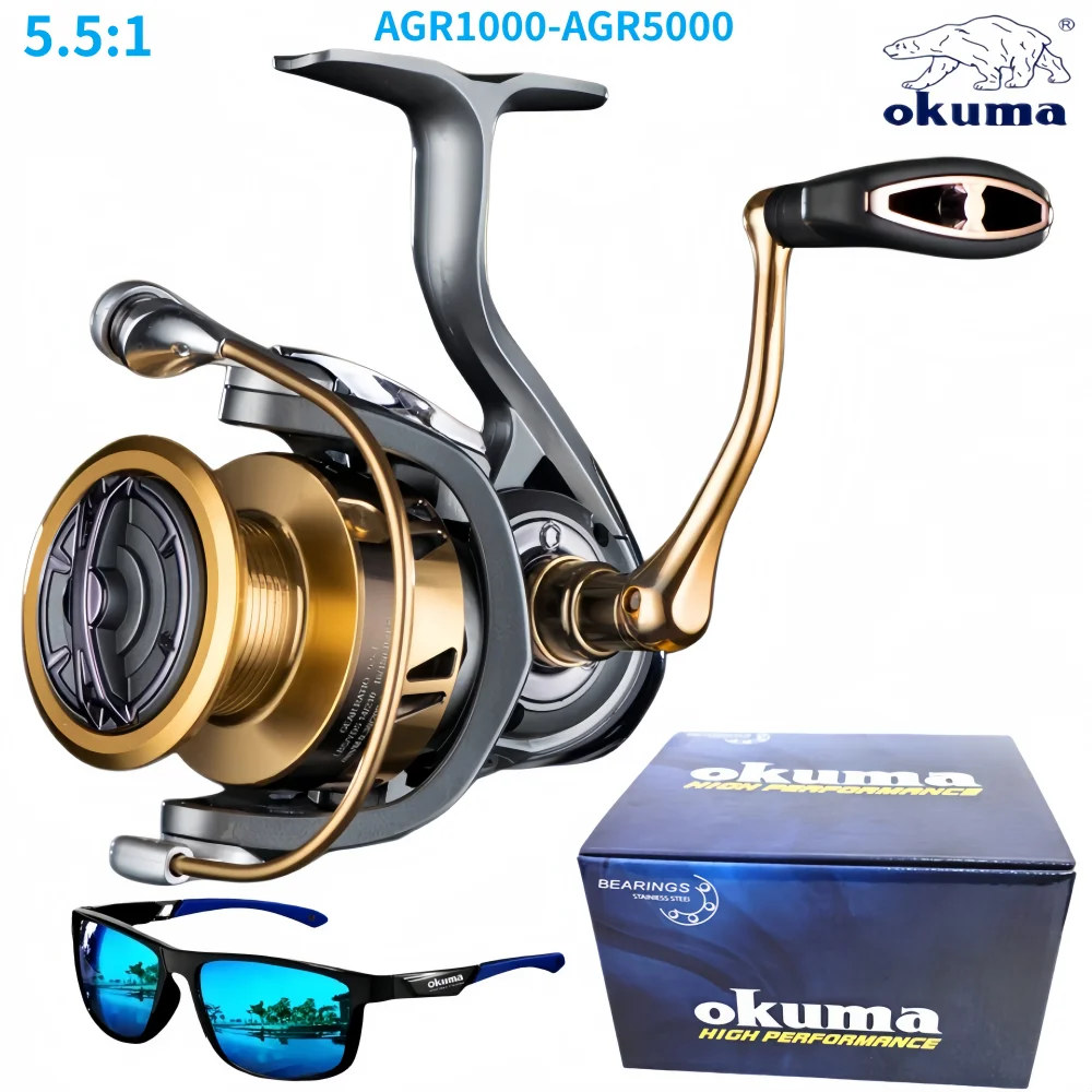 Okuma Spinnrolle Angelrolle 1000-5000 5.5:1 Hochgeschwindigkeitsverhältnis 15KG Bremskraft, geeignet für verschiedene Angelszenarien.