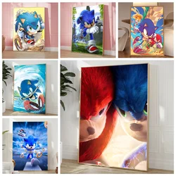 Póster de Anime supersónico s-sonic The Hedgehog, pegatinas para sala de estar, dormitorio, entrada, cafetería, arte de pared, decoración de pintura