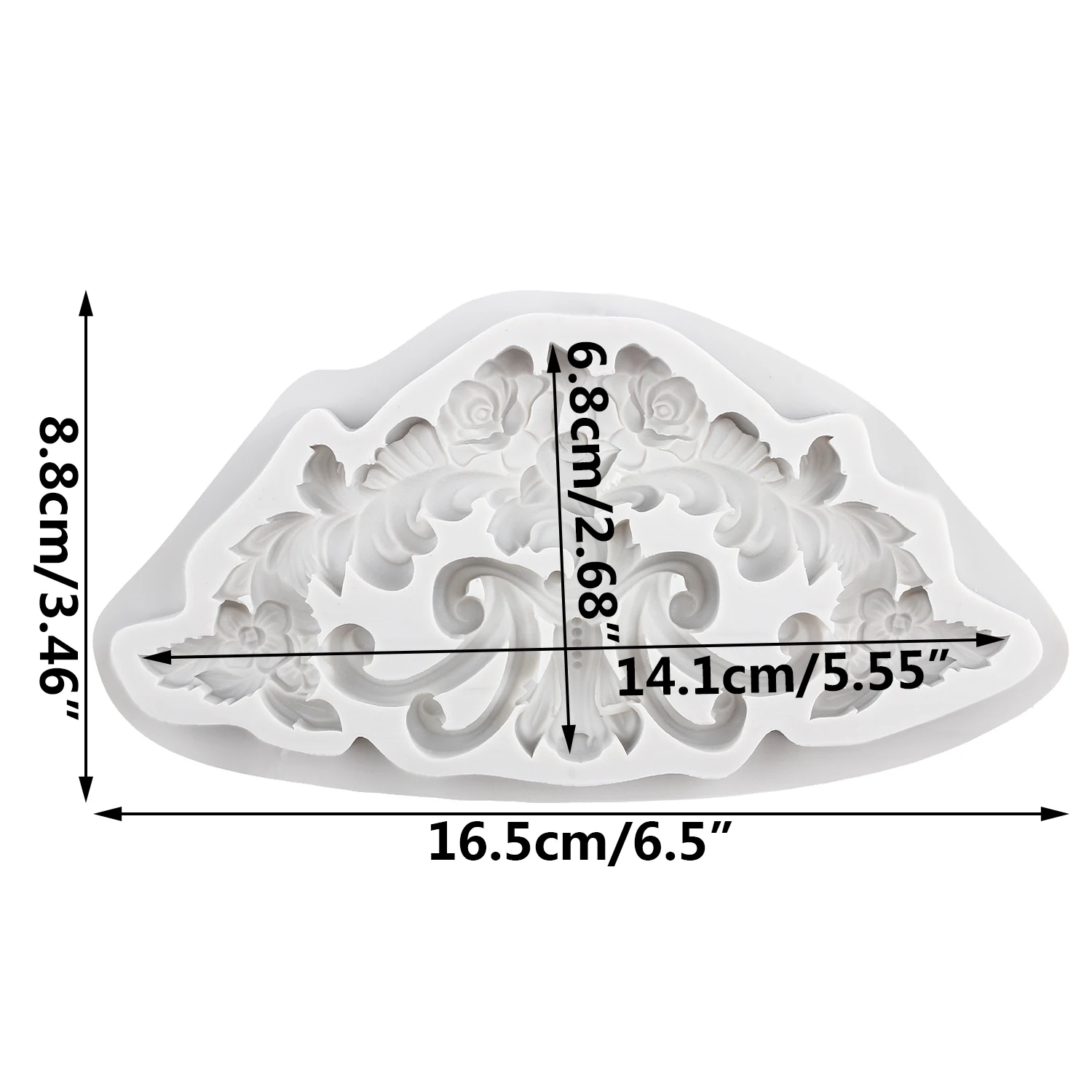 Baroque Silicone Molds Relief Flower Wreath Fondant Cake Decorating Tools Cupcake Topper Candy Craft Gum Paste Polymer Clay