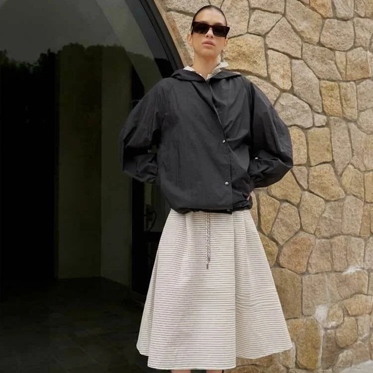Anti-Uv Hooded Skin Clothes Lightweight No Burden Drawstring Anti-Wrinkle Commuting Versatile Top Outerwear for Women