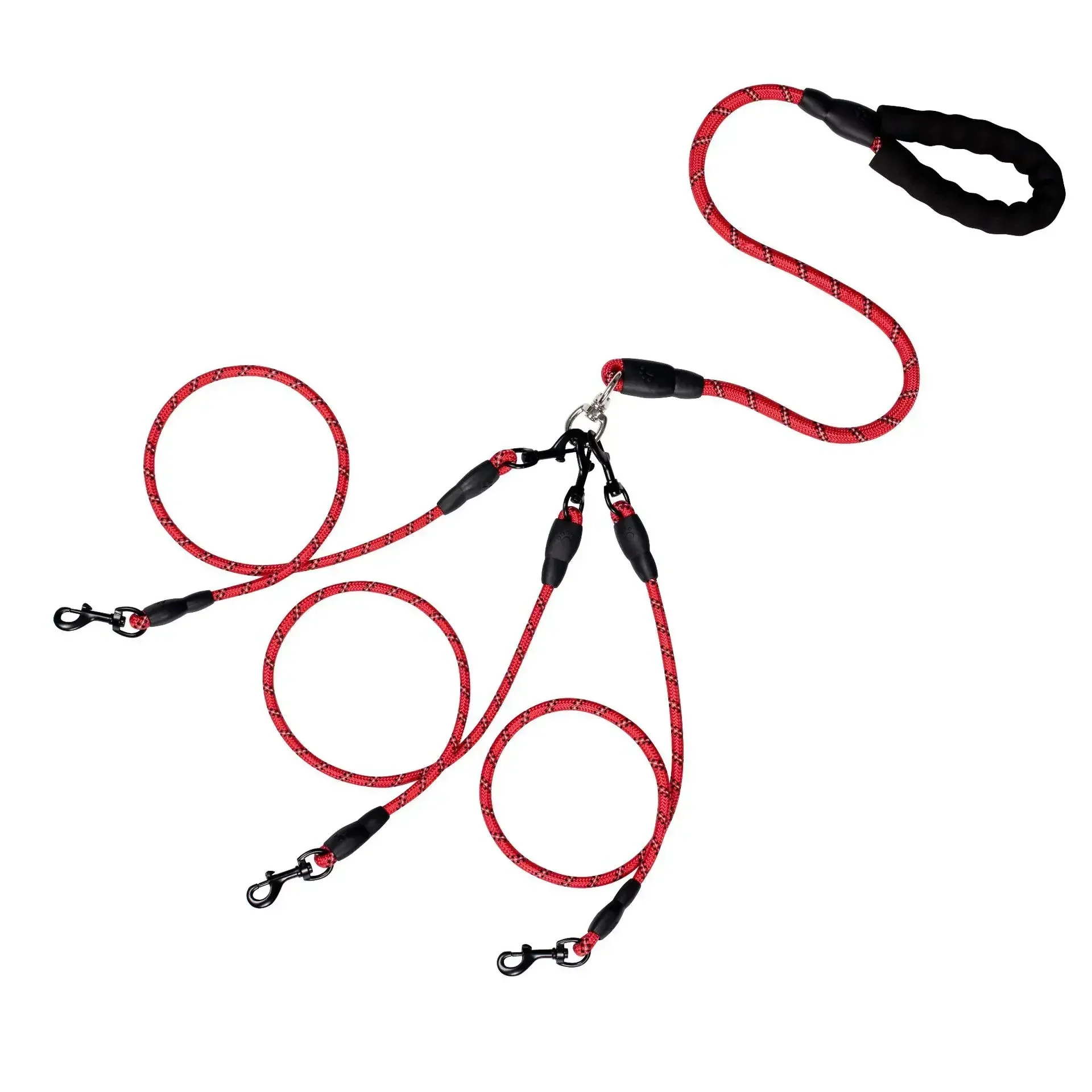 Three Heads Pet Dog Leash 3 Way Coupler Walk Nylon Rope Dogs Leash Three Dogs Collars Harness Leads Dog Leashes