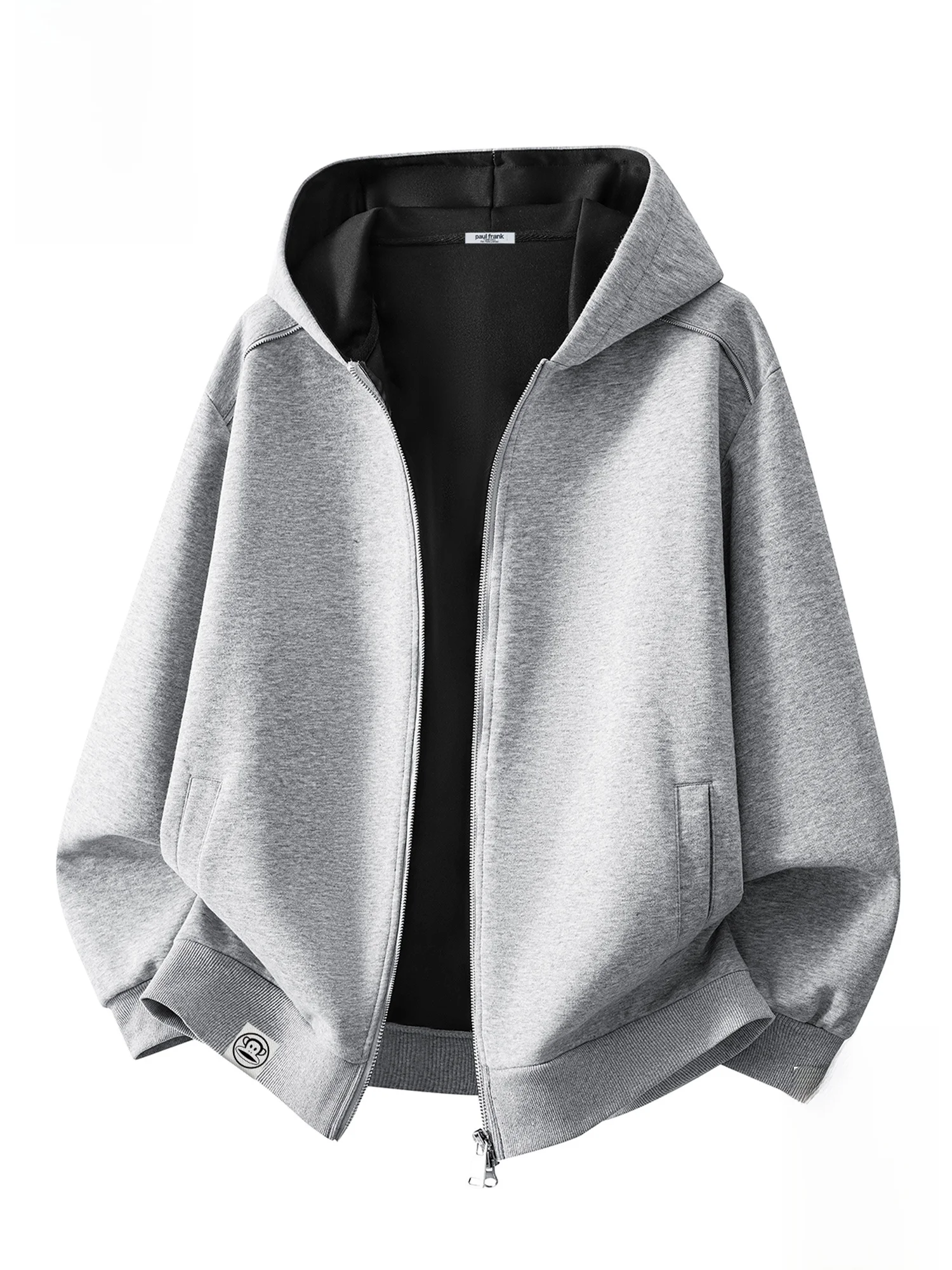 

PaulFrank Heavyweight ey Hooded Open Cardigan Sweatirt Men Spring Trendy Brand Youth Sports Jaet Loose Fit Long Sve