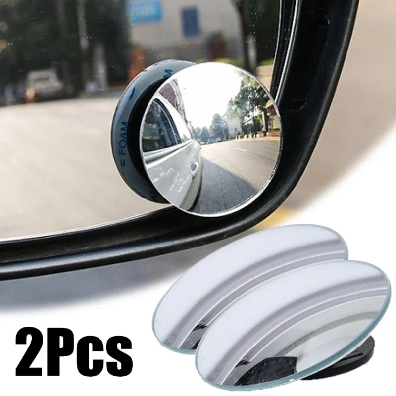 360 Degree Adjustable Small Round Mirror Car Reverse Auxiliary Rearview Convex Mirror Car Blind Spot Rear View Mirror Wide Angle