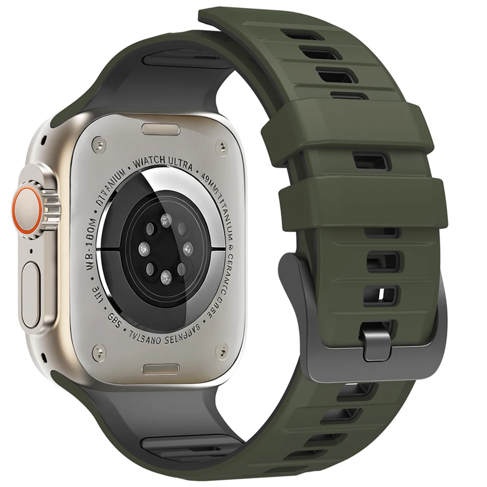 Silikon-Sportarmband für Apple Watch Band 49mm 46mm 45mm 44mm 42mm Correa Armband iWatch Series 11 10 9 8 7 6 5 SE3 Ultra 3 2
