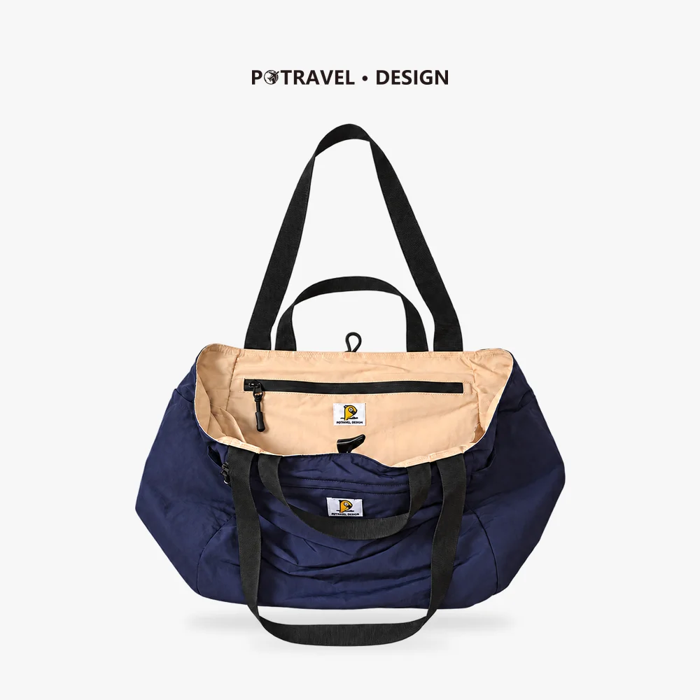 Reversible Travel Tote Bag Large Capacity Foldable Carry On Duffle Bag Canvas Shoulder Luggage Packing Bag for Women Men