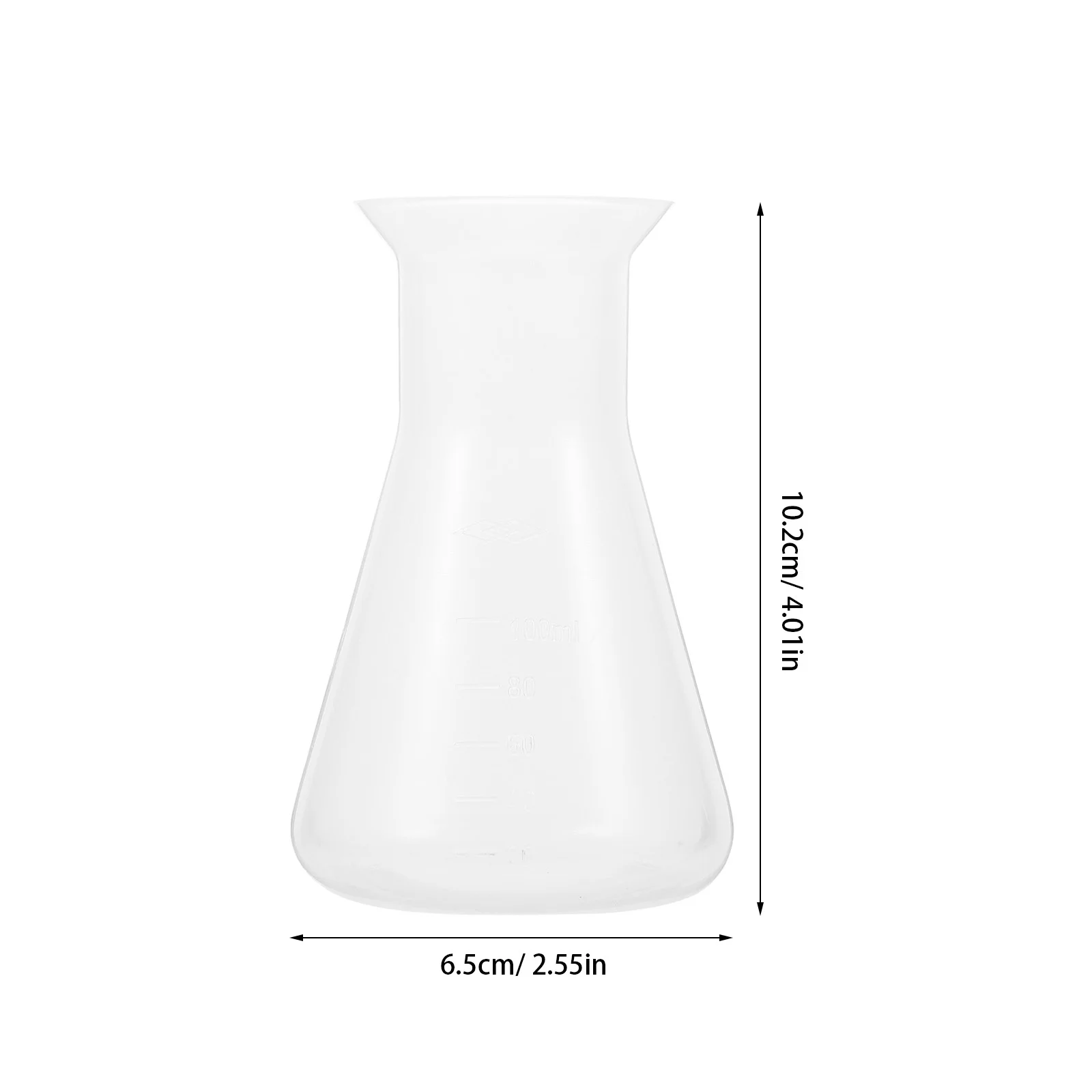 6 قطعة البلاستيك Erlenmeyer 100 مللي قارورة مختبرية متدرجة مجموعة مختبر الكيمياء العلوم استخدام قارورة مخروطية تخزين معدات التدريس #6