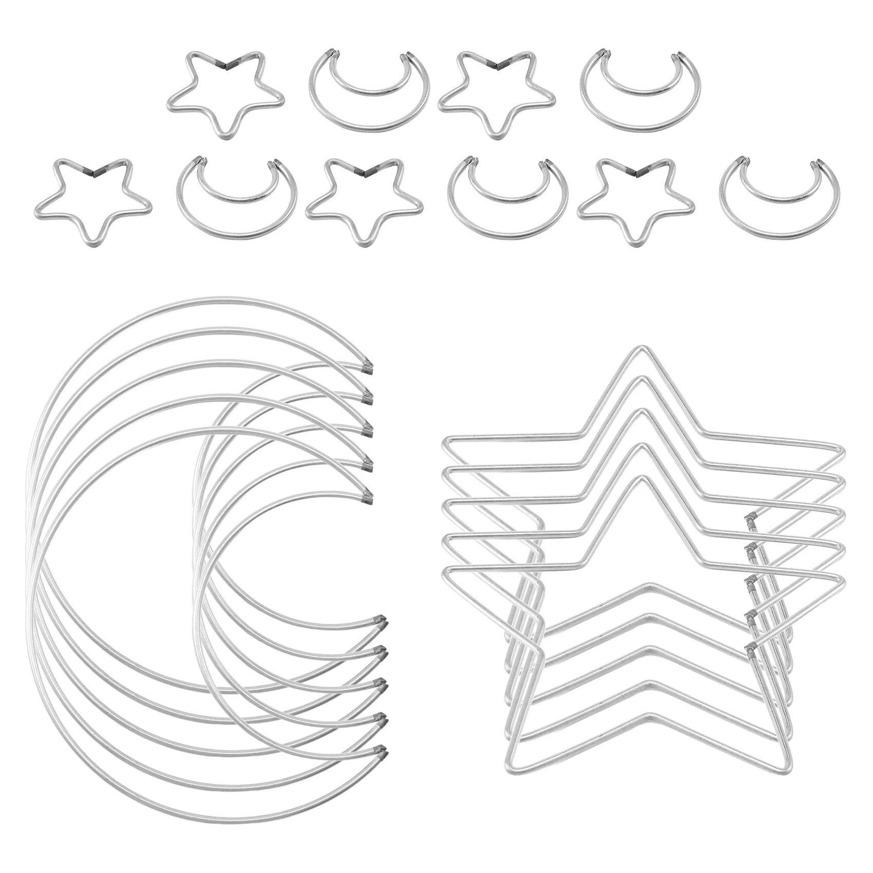AB11 for Moon Star Dream Catcher Metal Hoop Rings, 20 Pcs Circle Macrame for DIY for Craft Making, Silver Wall Hanging Decor